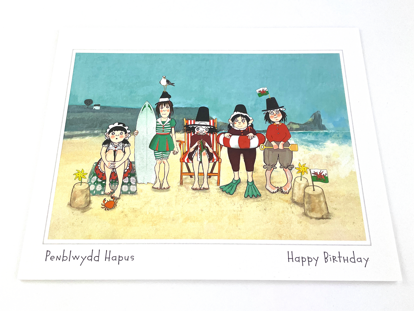Welsh Ladies Day Trip to Rhosilli - Penblwydd Hapus / Happy Birthday Greetings Card