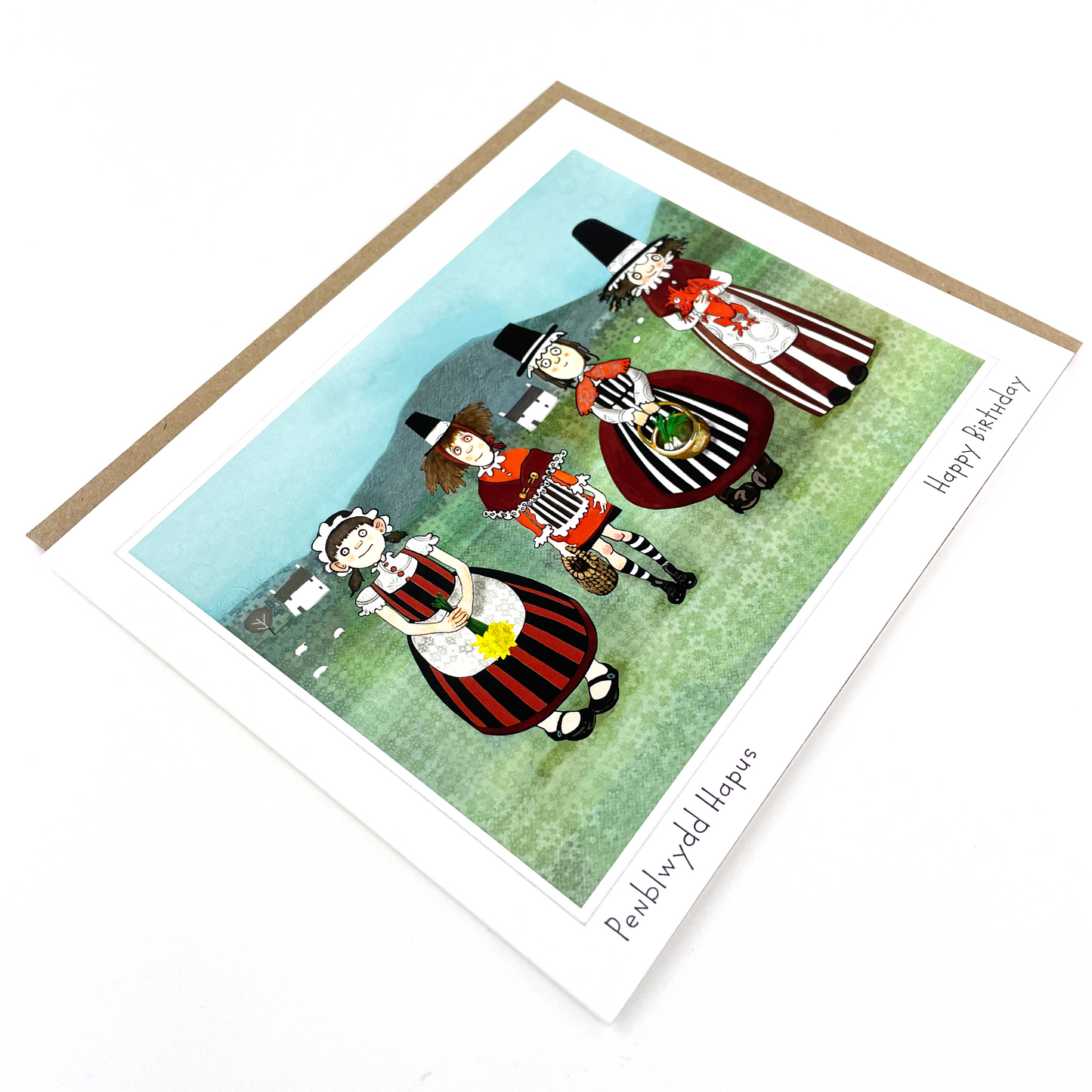 Welsh Ladies Hillside - Penblwydd Hapus / Happy Birthday Greetings Card
