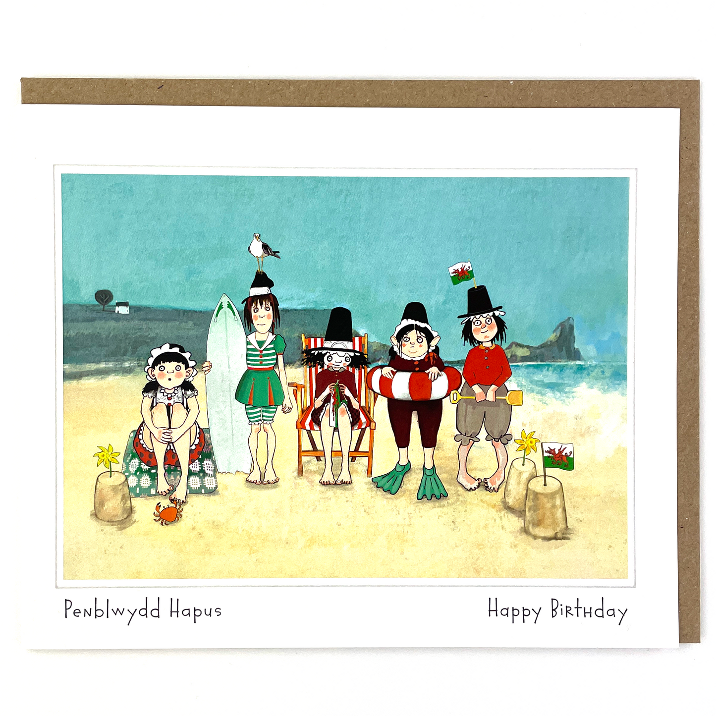 Welsh Ladies Day Trip to Rhosilli - Penblwydd Hapus / Happy Birthday Greetings Card