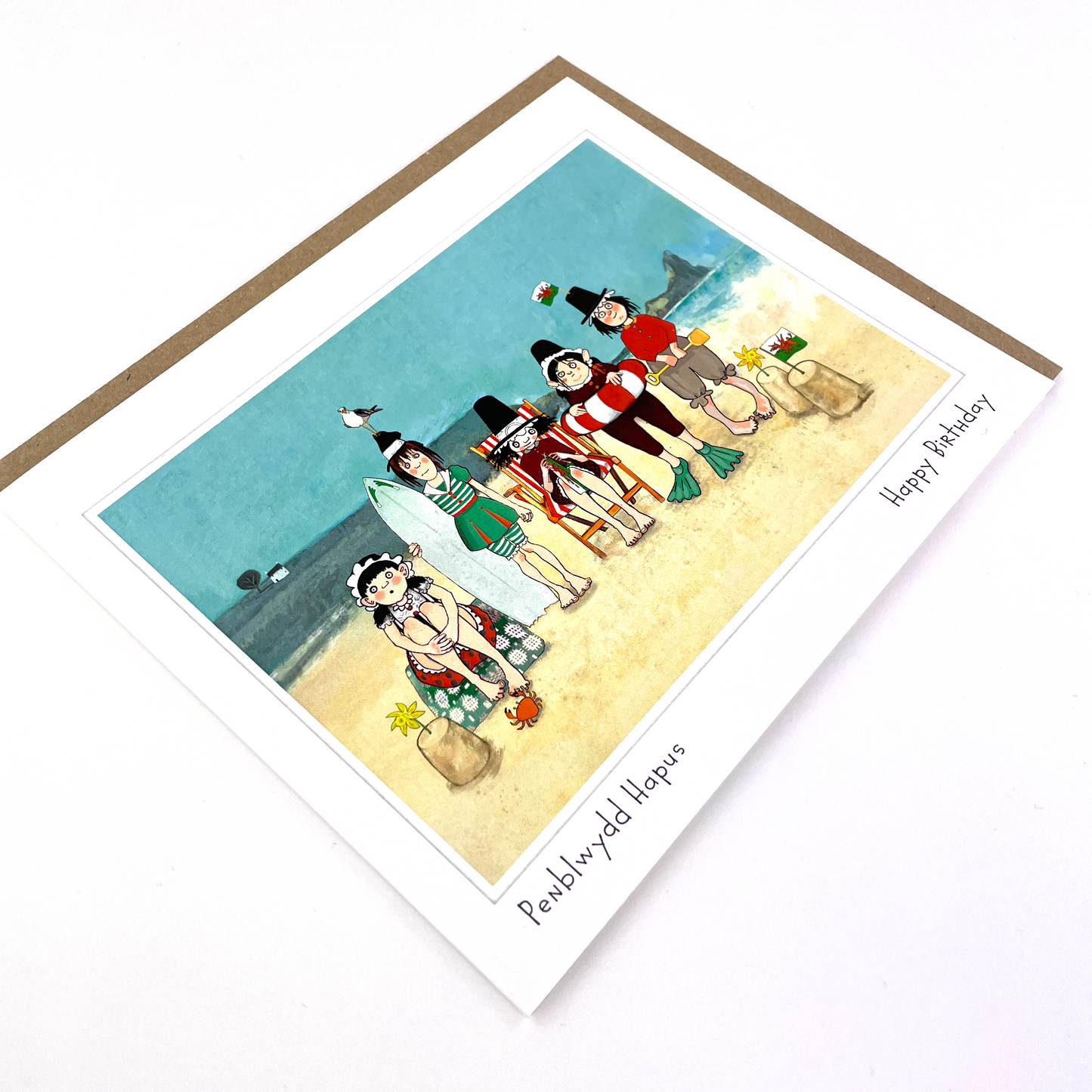 Welsh Ladies Day Trip to Rhosilli - Penblwydd Hapus / Happy Birthday Greetings Card