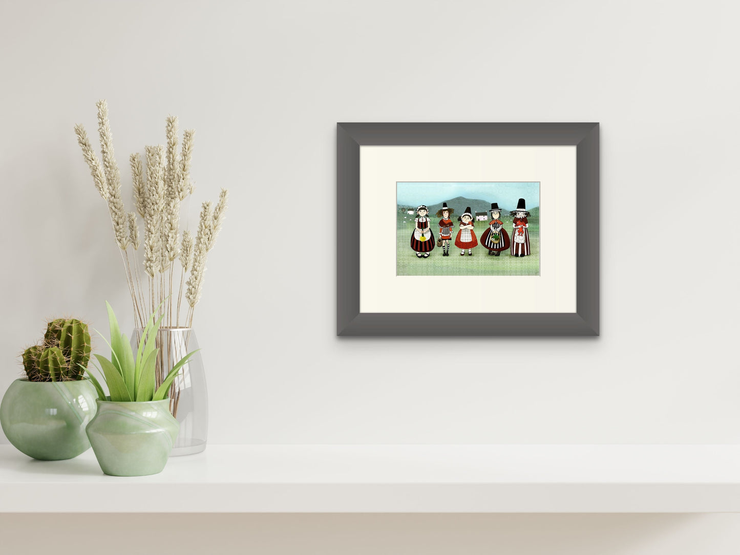 Welsh Ladies Hillside Giclee Print