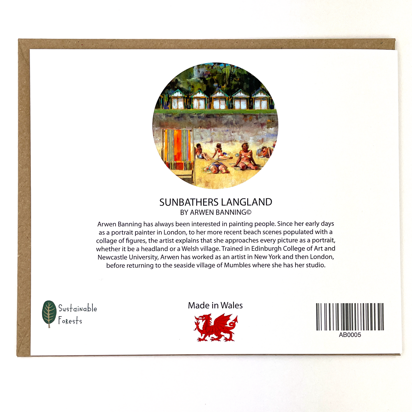 Sunbathers Langland Greetings Card