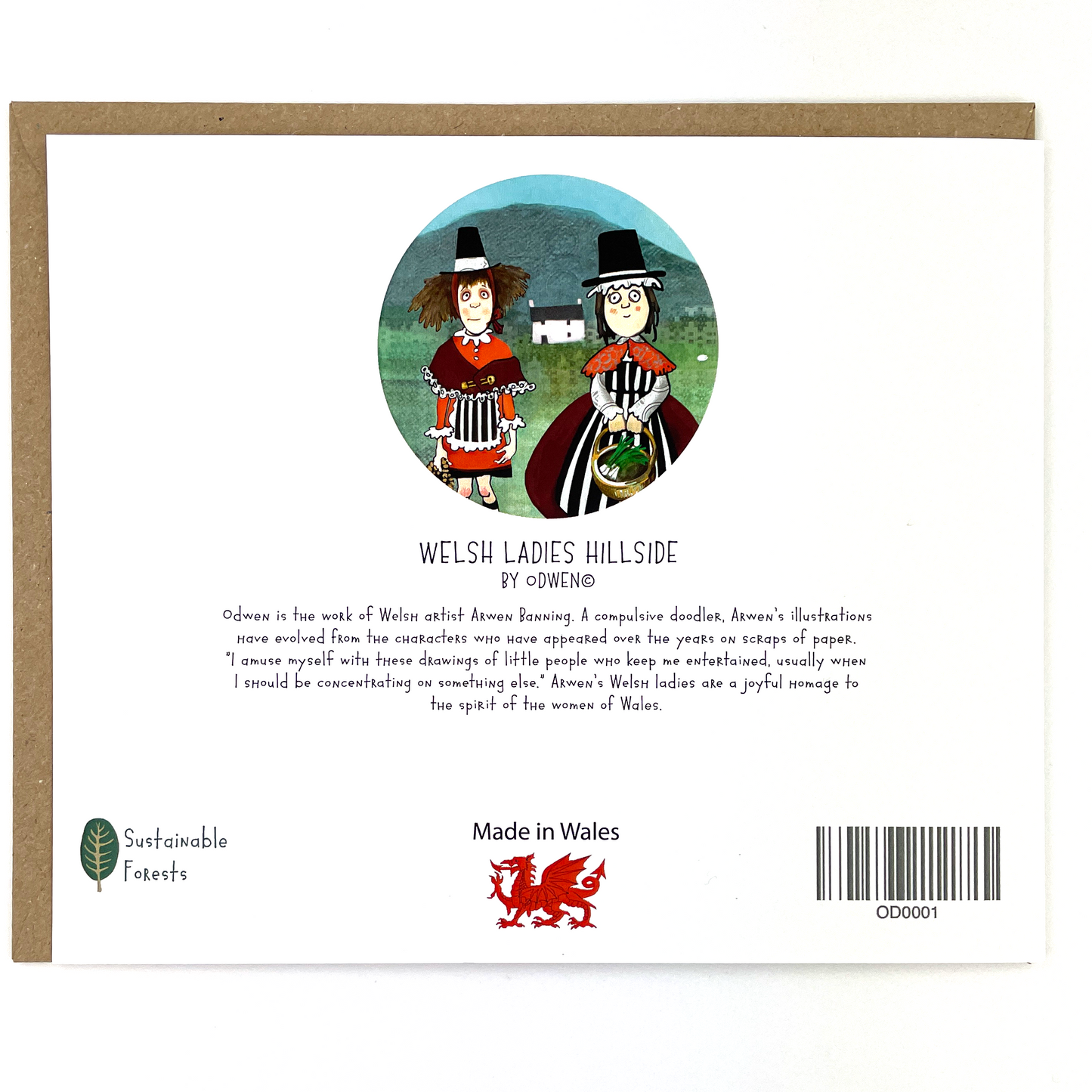 Welsh Ladies Hillside Greetings Card